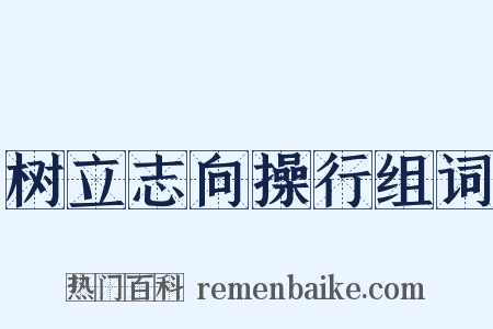 树立志向操行组词是什么意思的图片